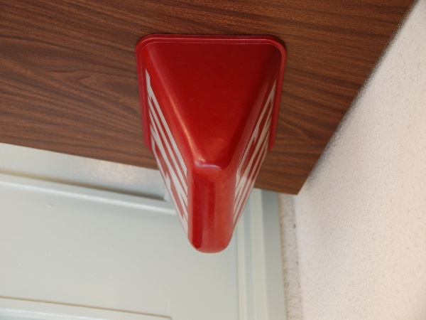 VINTAGE RED GLASS THEATER EXIT SIGN