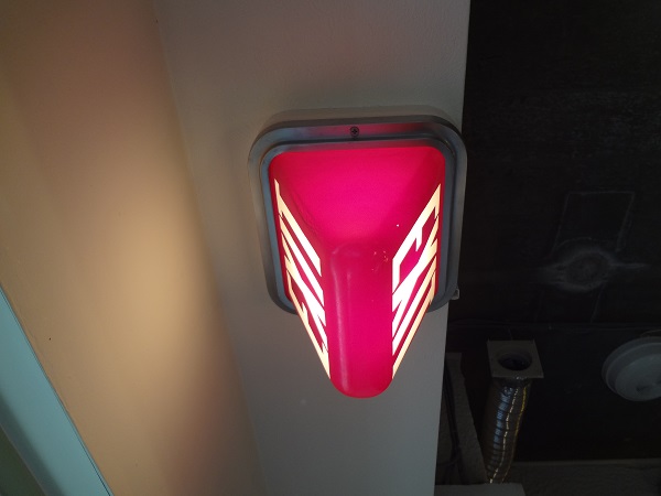 VINTAGE RED GLASS THEATER EXIT SIGN