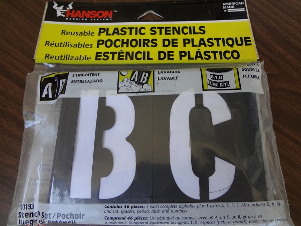 HANSON PLASTIC STENCILS 3"