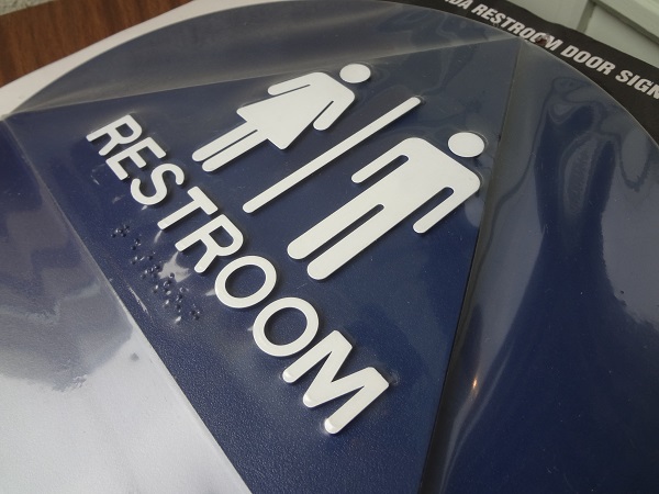 RESTROOM DOOR BRAILLE SIGN