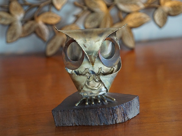 VINTAGE METAL CRAFT ART OWL